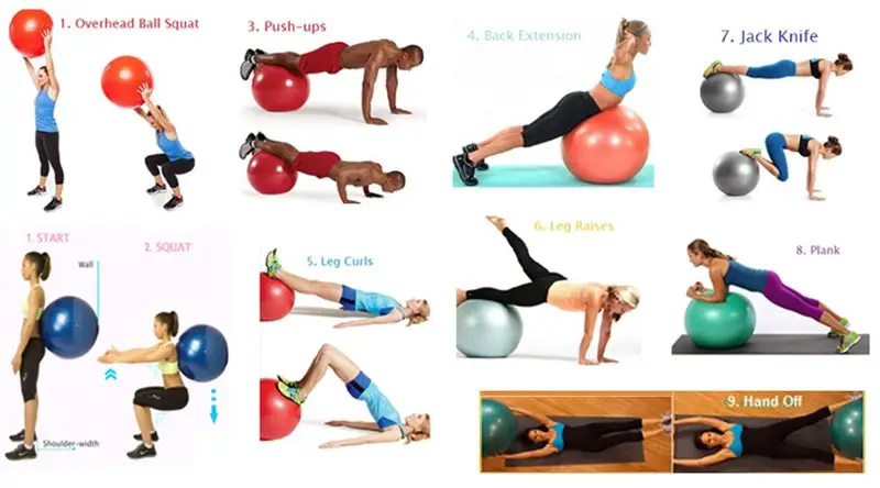 Balance / exercise ball exercises